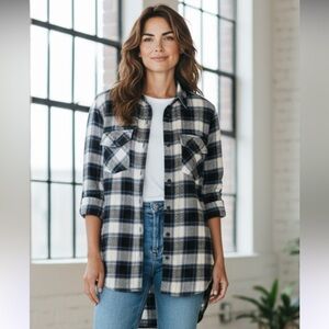 PacSun Black and White Plaid Button Down Shirt